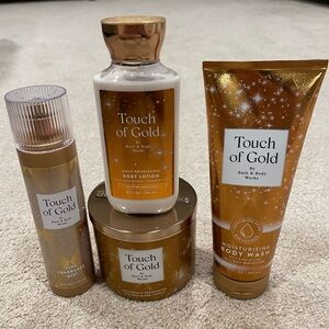 New Bath & Body Works Touch of Gold 4-Pc Set